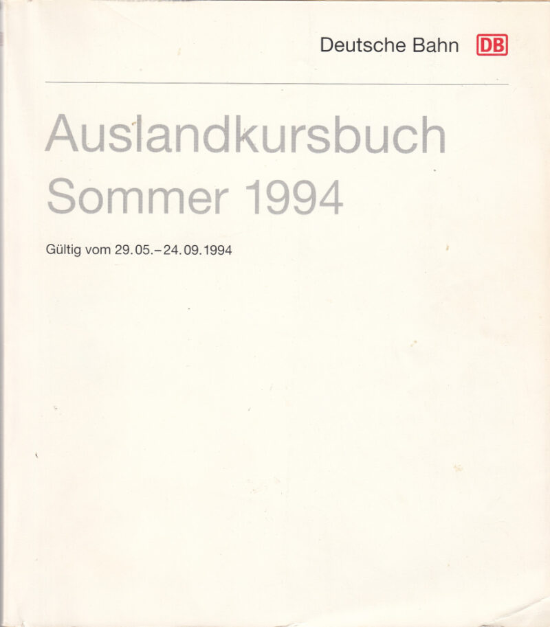 DB Auslandskursbuch Sommer 1994