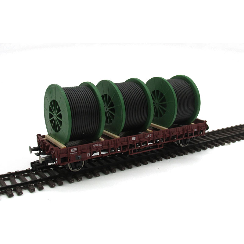DUHA Ladegut H0 11367 B - 3 grüne Metallkabeltrommeln mit Kabel