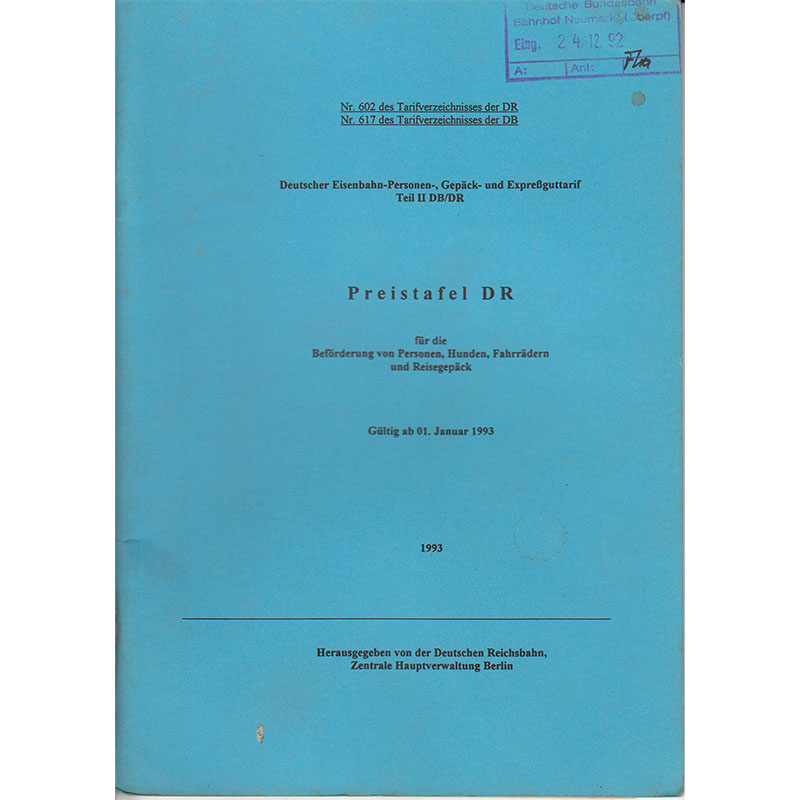 Preistafel DR