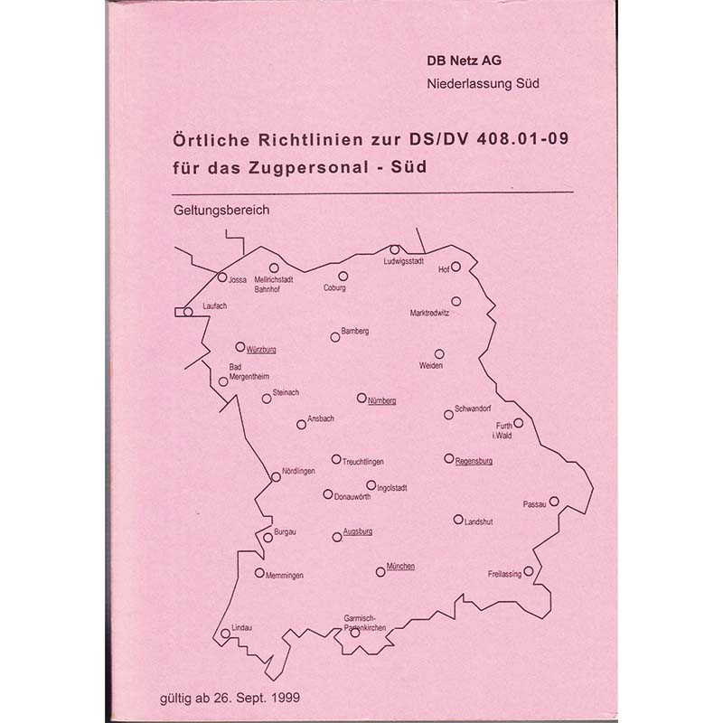DB Örtliche Richtlinien zur DS/DV 408.01-09 für das Zugpersonal