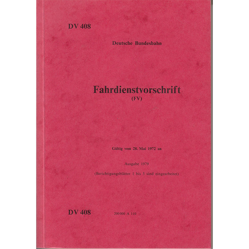 Deutsche Bundesbahn - Fahrdienstvorschrift 1979