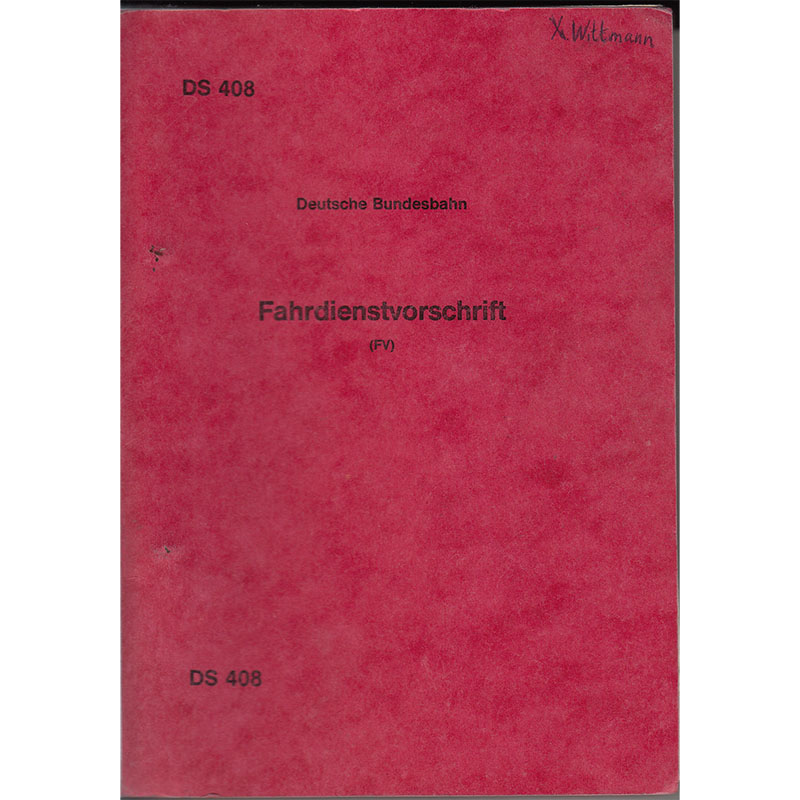 Deutsche Bundesbahn Fahrdienstvorschrift DS 408 Juni 1984