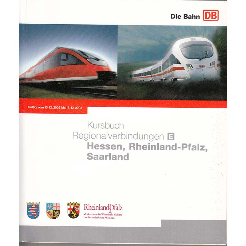DB Kursbuch Regionalverbindungen Hessen, Rheinland-Pfalz, Saarland 2002/2003