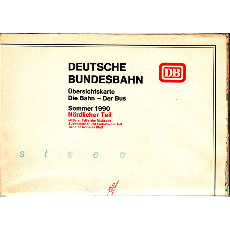 4 Übersichtskarten Die Bahn - Der Bus, Nördlicher Teil 1990 bis 1992