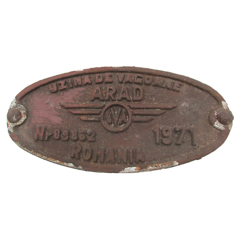 Original Waggonschild Uzina De Vagoane ARAD 1971 - Romania