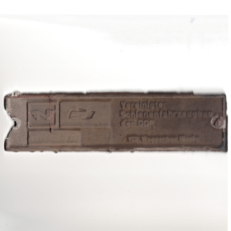 Original Waggonschild Vereinigter Schienenfahrzeugbau der DDR - Niesky
