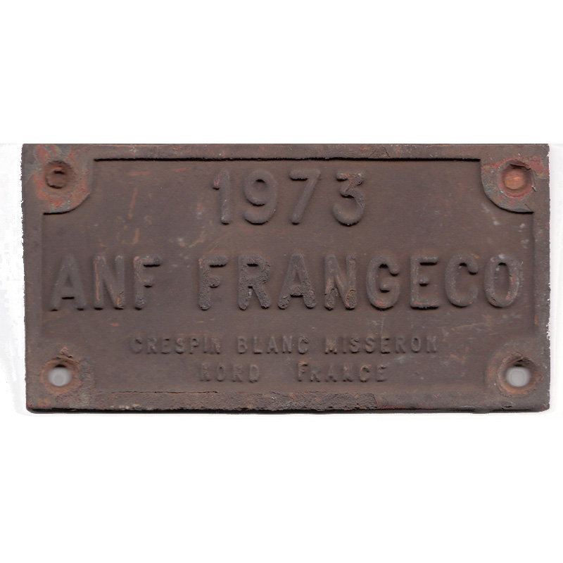 Original Waggonschild 1973 - ANF Frangeco