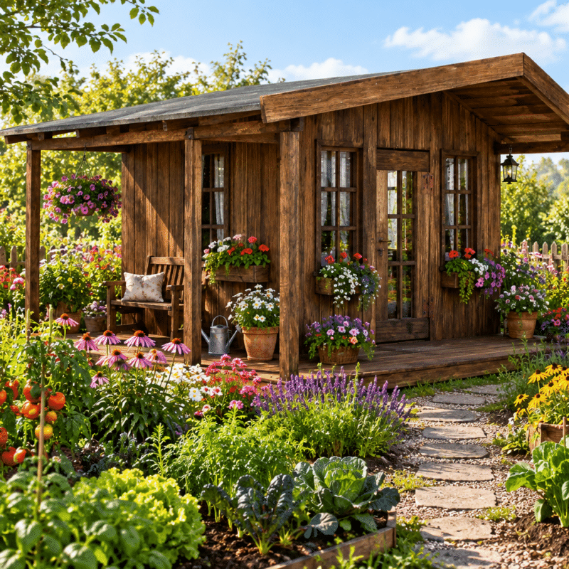 Gartenhütte, Holzhaus aus Echtholz Baumann Modellspielwaren