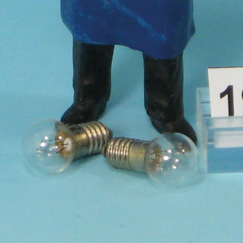 2 x Glühlampe klar, E 5,5 - 19 V - Glaskolben Ø 8 mm