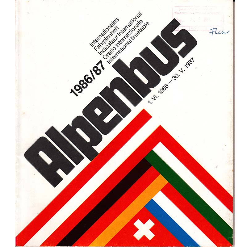 Internationales Fahrplanheft Alpenbus 1986/87