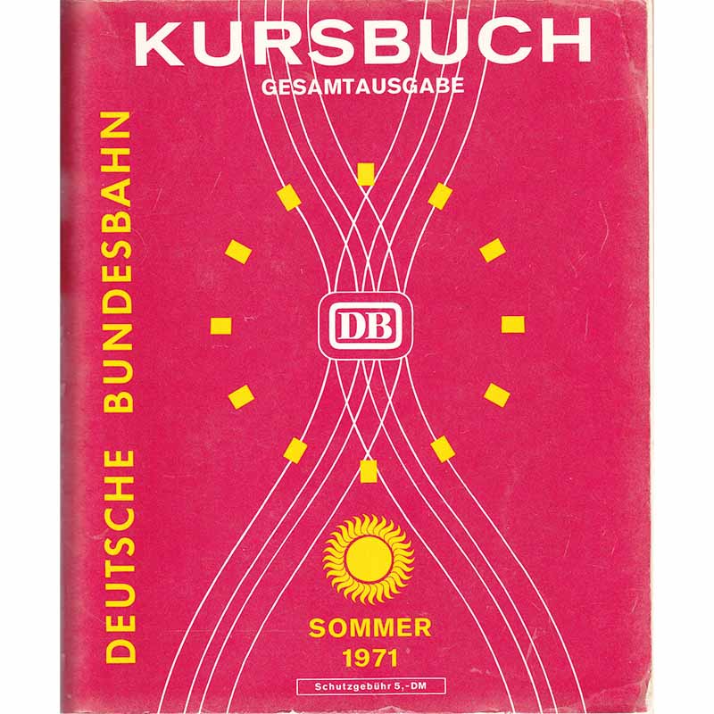 DB Kursbuch Sommer 1971 - Gesamtausgabe inkl. Landkarte
