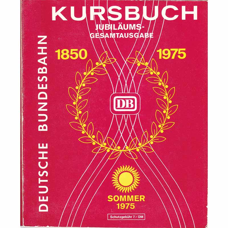 DB Kursbuch Sommer 1975, Jubiläums-Gesamtausgabe 1850-1975, inkl. Landkarte