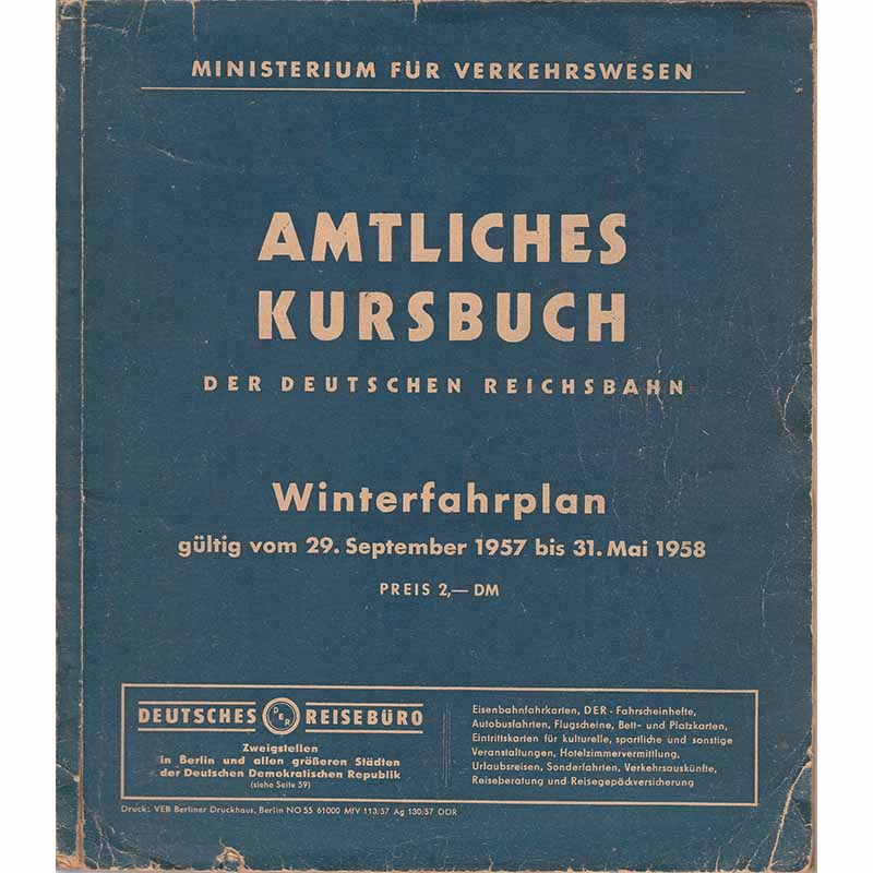 DR Amtliches Kursbuch, Winter 1957/1958