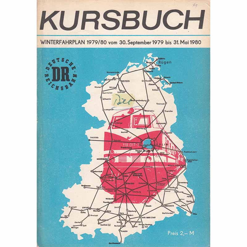 DR Kursbuch, Winter 1979/1980, inkl. Landkarte