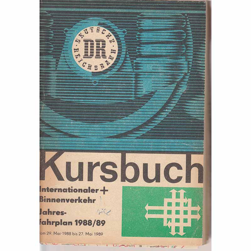 DR Kursbuch, Jahresfahrplan 1988/1989, Internationaler + Binnenverkehr, inkl. Landkarte