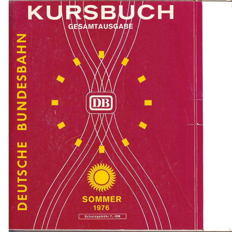 DB Kursbuch Sommer 1976 - Gesamtausgabe inkl. Übersichtskarte und mehreren Beilagen