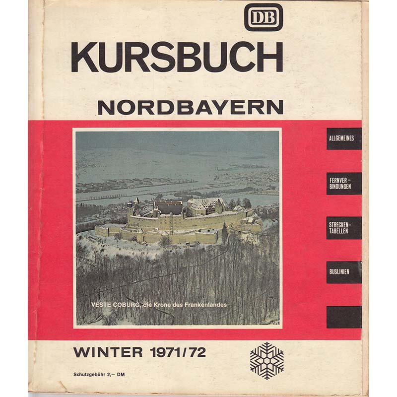 DB Kursbuch Nordbayern 1971 1972