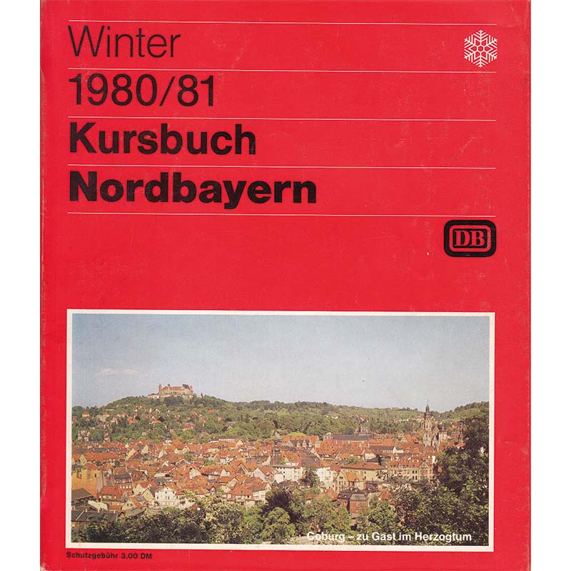 DB Kursbuch Nordbayern, Winter 1980/1981 inkl. Landkarte