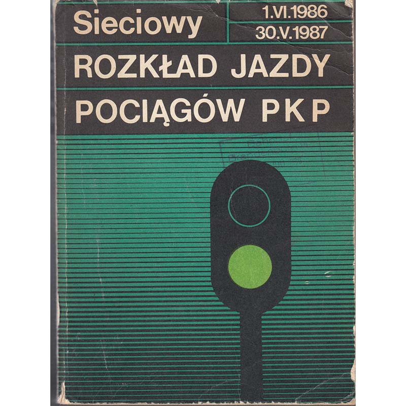 PKP - Sieciowy Rozkład jazdy - Kursbuch polnisch, 1986 / 1987 mit Karte und Lesezeichen