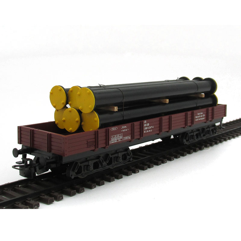 Märklin H0 4-achsiger Niederbordwagen Rimms mit DUHA Ladegut "Rohre" – Bild 3
