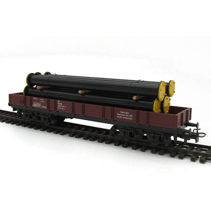 Märklin H0 4-achsiger Niederbordwagen Rimms mit DUHA Ladegut "Rohre" – Bild 2