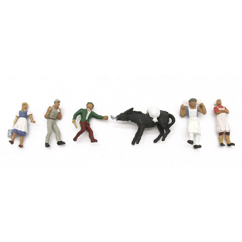 Preiser Figuren an der mühle esel müller