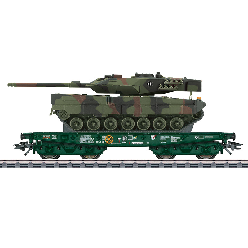 Märklin Schwerlast-Flachwagen Rlmmps mit Panzer