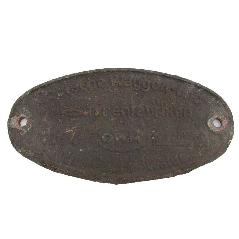 Original Waggonschild Deutsche Waggon- und Maschinenfabriken 1954 Berlin-Borsigwalde