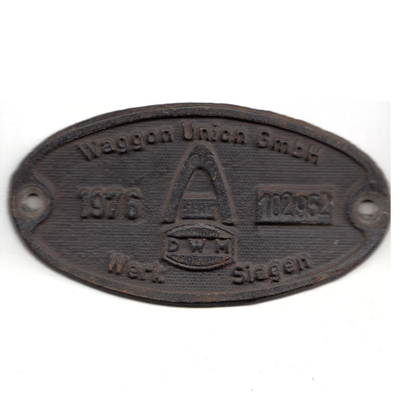 Original Waggonschild Waggon Union GmbH 1976 Werk Siegen